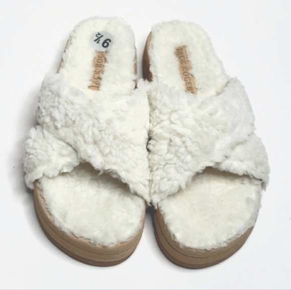 Jack Rogers Shoes - Jack Rogers Lexi Crisscross Comfort Cozy Sandal Women's Size 9.5 Faux Fur